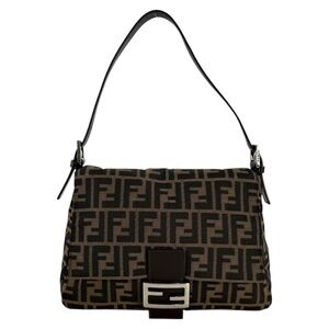 Fendi Zucca Monogram Mamma Baguette Shoulder Bag